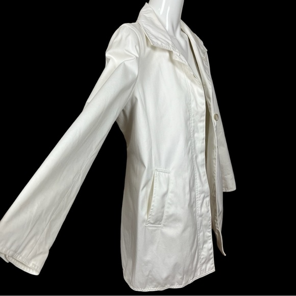 Coach Ivory Hidden Button Front Cotton/Poly Blend Jacket Size Large - Picture 4 of 16